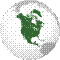 Projection orthographique de l'Amrique du Nord.