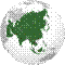 Projection orthographique de l'Asie.