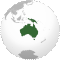 Projection orthographique du continent australien.